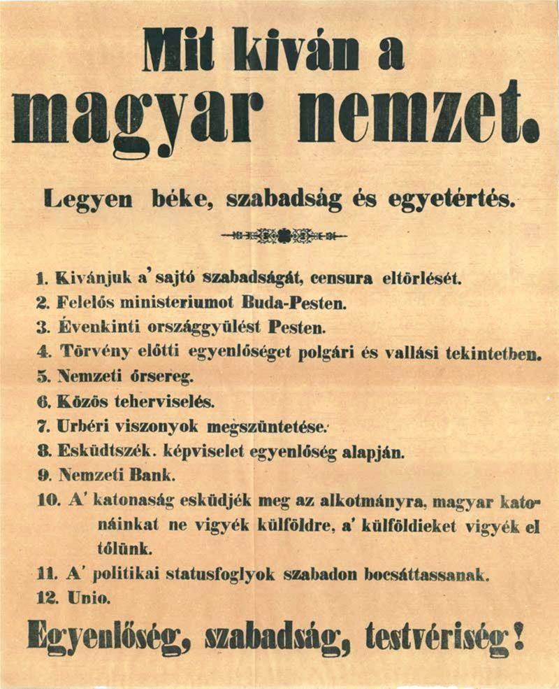 1848-49-es forradalom és szabadságharc - március 15.